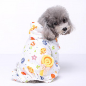 Pet Собака Soft Ткань Хлопок След Пижамы Щенки Комбинезоны Soft Одежда Одежда Собака Пижамное пальто