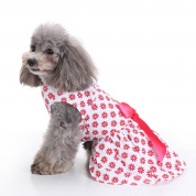 Винтаж Розовый Polka Dot Собака Платье для рубашек с жилеткой для одежды для домашних животных