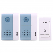 VOYE V004B2 Беспроводной дверной звонок для дома Smart Music с двойным приемником, расстояние дистанционного управления: 120 м (на открытом воздухе)