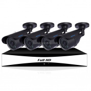 szsinocam SN-AHK-40010B2 4CH 720P H.264 1.0 Mega Pixel Bullet IP Camera AHD DVR Kit, поддержка ночного видения / обнаружения движения, ИК-расстояние: 20 м