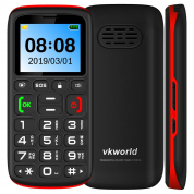 Vkworld Z3 1.77 дюймов 1000 мАч Bluetooth Беспроводной FM-фонарик Вибратор Старший Простой интерфейс Функция Телефон - Английская Клавиатура (Черный)