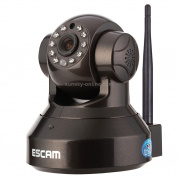 ESCAM Pearl QF100 720P 1.0 MP WIFI Pan / Tilt H.264 ONVIF 3.6mm ИК-купольная камера, поддержка TF-карты (черный)