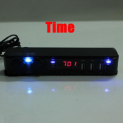 Автомобильный адаптер usb 12V  гнездо прикуривателя + зарядное устройство + цифровой вольтметр LED
