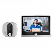 ESCAM C85 1080P 4,3-дюймовый интеллектуальный цифровой дверной видеорегистратор с Wi-Fi поддерживает широкоугольный PIR, ночное видение и фото Dingdong (белый)