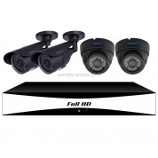 szsinocam SN-AHK-40010BD4 4CH 720P H.264 1.0 Mega Pixel Bullet IP Camera AHD DVR Kit, поддержка ночного видения / обнаружения движения, ИК-расстояние: 20 м