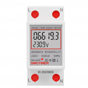 SINOTIMER DDS6619 80A 230V Din-рейка однофазный счетчик энергии напряжение ток измеритель мощности без подсветки