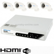 szsinocam 4CH 1080P / 720P RJ45 NVR HDD Цифровой видеорегистратор с 4 x 1/3-дюймовыми 1,3-мегапиксельными ИК-сенсорами CMOS, поддерживает выход VGA и HDMI / 3G / WiFi