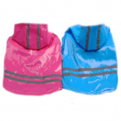 Кожа PU Ночной безопасный отражающий эффект Водонепроницаемы Pet Rain Coat