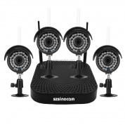 szsinocam SN-NVK-5008W10 4CH 720P Full WiFi 1.0 Mega Pixel Bullet IP Camera NVR Kit, поддержка ночного видения / обнаружения движения, ИК-расстояние: 20-30 м (черный)