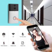 VESAFE VS-A4 HD 720P камера безопасности Smart WiFi Video Doorbell Intercom, поддержка TF-карты и инфракрасного приложения ночного видения и обнаружения движения для IOS и Android (с Ding Dong / Chime) (серебристый)