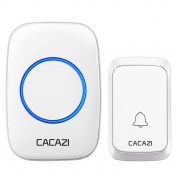 CACAZI A06-DC 1 к 1 Тип батареи Умный дом Беспроводной водонепроницаемый музыкальный дверной звонок (белый)