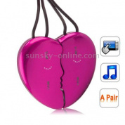 2 предмета Loves Heart Shaped Necklace 4GB MP3-плеер с сенсорной кнопкой, пурпурный