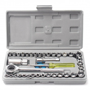 40Pcs 3 / 8inch И 1/4-дюймовый привод Разъем Комплект Инструмент Набор Ratchet Гаечный ключ Удлинитель для Авто мотоцикл