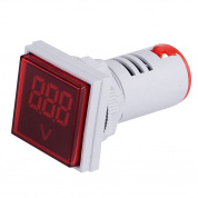 SINOTIMER ST17V Индикатор напряжения переменного тока 22 мм Квадратный светодиодный цифровой дисплей Головка напряжения переменного тока 60-500 В (01 красный)
