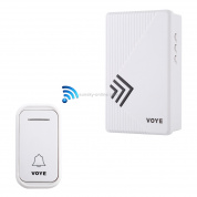 VOYE V022F Домашний музыкальный пульт дистанционного управления беспроводной дверной звонок с 38 звуками полифонии (белый)