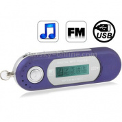 MP3-плеер 4 ГБ с ЖК-экраном, поддержка FM-радио, работа с батареей AAA, использование в качестве USB-накопителя (синий)