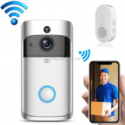 EKEN V5 720P Wireless WiFi Smart Video Doorbell, Поддержка облачного хранилища и обнаружения движения, инфракрасного ночного видения и двустороннего голоса, Пакет 3: дверной звонок + звонок (серебристый)