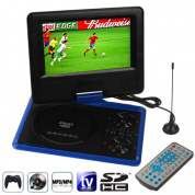 NS-758 7,5-дюймовый TFT ЖК-экран Цифровой мультимедийный портативный DVD-диск с кард-ридером и USB-портом, поддержка ТВ (PAL / NTSC / SECAM) и игровых функций, поворот на 270 градусов, поддержка карты SD / MS / MMC (синий)